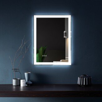 Bathroom LED Mirror with Button - White