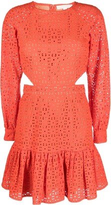 Floral Eyelet Cut-Out Dress