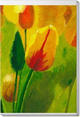 Wall Art: Tulip Hand Painted Oil - Orange And Green Wall Art, No Frame, Single Piece, Canvas, 20X30, Orange