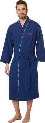 Knit Waffle Robe (Navy) Men's Robe