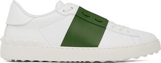 White & Green Open Sneakers