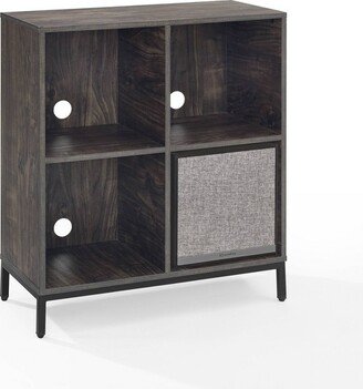 33 Jacobsen Record Storage Cube Bookcase with Speaker Brown Ash/Black