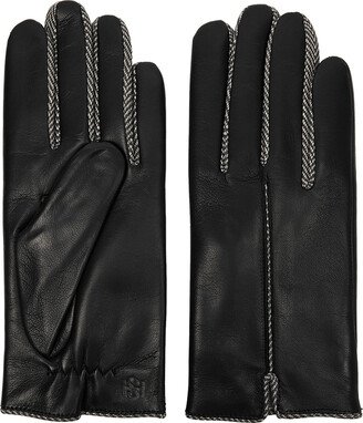 Handsome Stockholm Herringbone-trimmed Leather Gloves