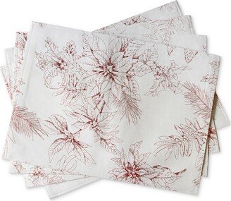 Benson Mills Glistening Poinsettias Metallic-Print Placemat, 13 x 18