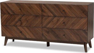 Hartman Wood 6 Drawer Dresser Walnut Brown