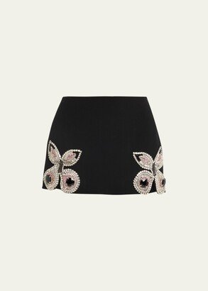 Embroidered Butterfly Mini Skirt-AA