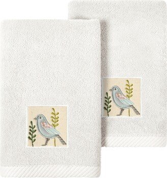 Linum Home Textiles Turkish Cotton Belinda Embellished Fingertip Towel Set, 2 Piece