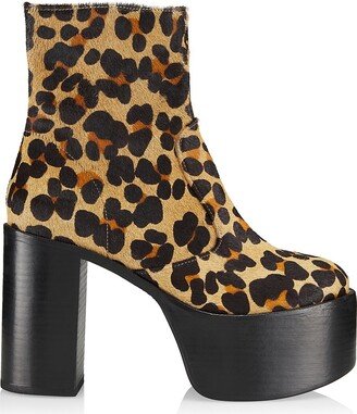 High Raid Leopard Platform Ankle Boots