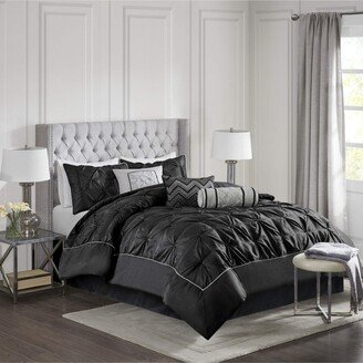 Gracie Mills 7-pc Laurel Comforter Set, Black - King