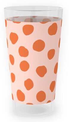 Outdoor Pint Glasses: Dotty - Pink And Orange Outdoor Pint Glass, Pink