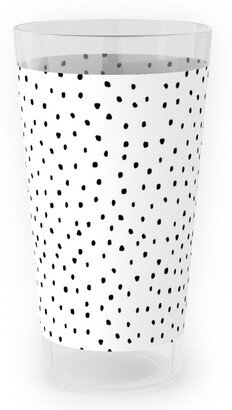 Outdoor Pint Glasses: Tiny Dot - Black + White Outdoor Pint Glass, White