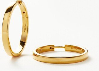 Classic Flat Medium Hoop Earrings | 18ct Gold Plated Vermeil