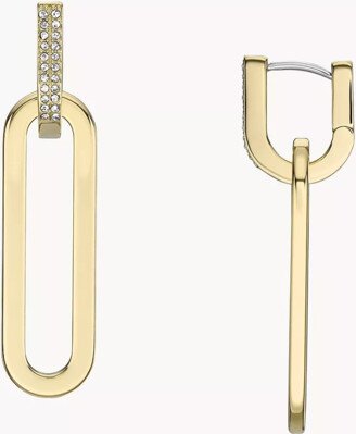 Heritage D-Link Glitz Gold-Tone Stainless Steel Drop Earrings JF04587710