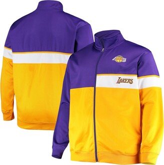 Men's Purple, Gold Los Angeles Lakers Big and Tall Pieced Body Full-Zip Track Jacket - Purple, Gold