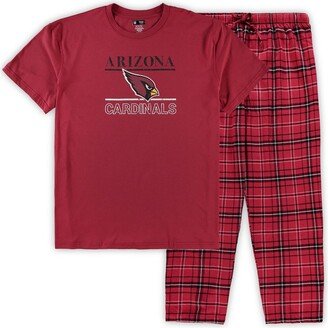 Concepts Sport Men's Cardinal Arizona Cardinals Big and Tall Lodge T-shirt and Pants Sleep Set