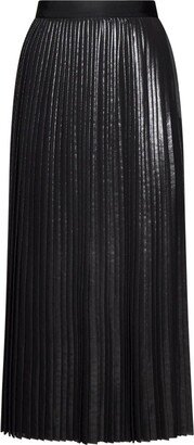 Elasticated Waistband Pleated Midi Skirt