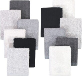 Unisex Rayon from Bamboo Woven Washcloths 12pk, Black White