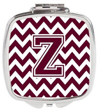 CJ1051-ZSCM Letter Z Chevron Maroon & White Compact Mirror, 3 x 0.3 x 2.75 in.