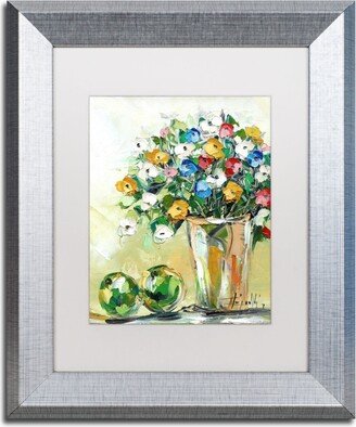 Hai Odelia 'Spring Flowers in a Vase 5' Matted Framed Art - 11 x 14