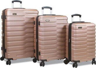 Dejuno Cortex Lightweight 3-Piece Hardside Spinner Luggage Set - Rose Gold