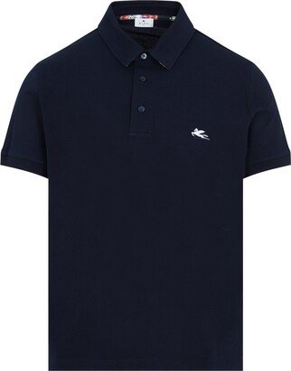 Logo Embroidered Short-Sleeved Polo Shirt-AN
