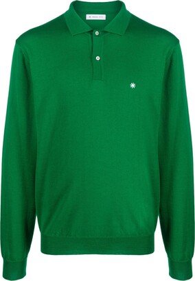 Logo-Embroidered Fine-Knit Wool Polo Shirt