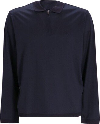 Long-Sleeve Zipped Polo Shirt