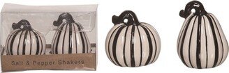 Dolomite 3 in. Multicolor Halloween Stripe Pumpkin Salt and Pepper Shakers Set of 2