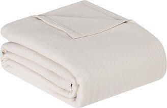 Cotton Woven Beige Blanket