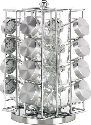 16-Bottle Revolving Chrome Spice Rack