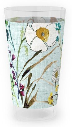 Outdoor Pint Glasses: Verdure Wildflowers - Multi Outdoor Pint Glass, Multicolor