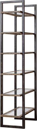 Olwyn Aged Steel Industrial Etagere