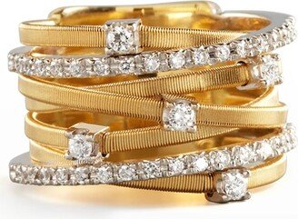 Goa Seven-Row Mixed Gold Diamond Ring Size 7