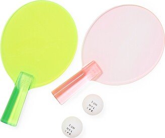 Game On Lucite 4-Piece Table Tennis Paddles & Balls Set