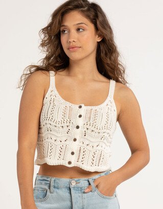 RSQ Womens Button Crochet Cami