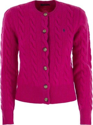 Wool and cashmere cable cardigan-AA