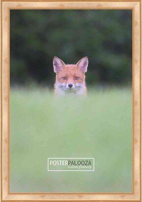 PosterPalooza 27x36 Contemporary Antique Gold Wood Picture Frame - UV Acrylic, Foam Board Backing, & Hanging Hardware Included!