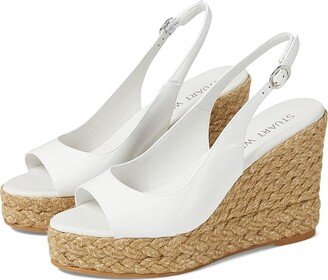 Island Peep-Toe Espadrille Wedge (White/Natural) Women's Shoes