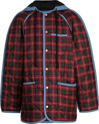 EGONlab. Tartan-Check Hooded Coat