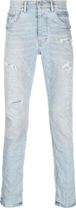 Light Blue Stretch-cotton Denim Jeans-AB