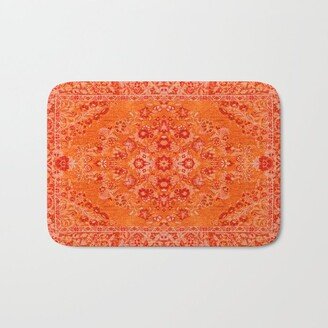 Orange Bohemian Oriental Heritage Traditional Vintage Moroccan Style Bath Mat