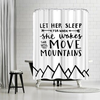 71 x 74 Shower Curtain, Move Mountains Hand Lettered by Samantha Ranlet