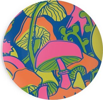 Salad Plates: Psychedelic Daydream - Neon And Blue Salad Plate, Multicolor