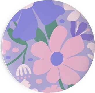 Salad Plates: Blooming Garden On Lilac Salad Plate, Purple