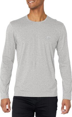 Men's Single Jersey Curved Logo Long Sleeve Shirt