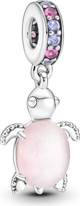 Manmade Crystals Murano Glass Pink Sea Turtle Dangle Charm