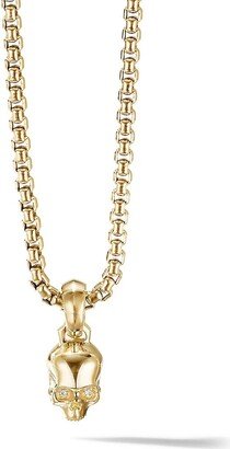 Amulets 18K Yellow Gold & Pavé Diamonds Skull Charm