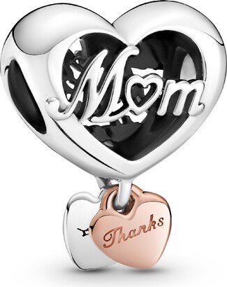 Sterling Silver Love You Daughter Heart Charm - Silver, Rose-Gold - Mom