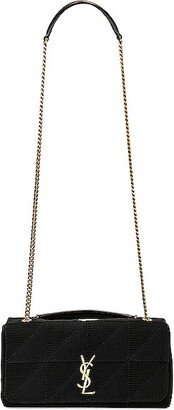 Medium Satin Jamie Chain Bag in Black