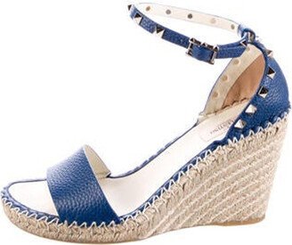 Rockstud Accents Calf Leather Espadrilles